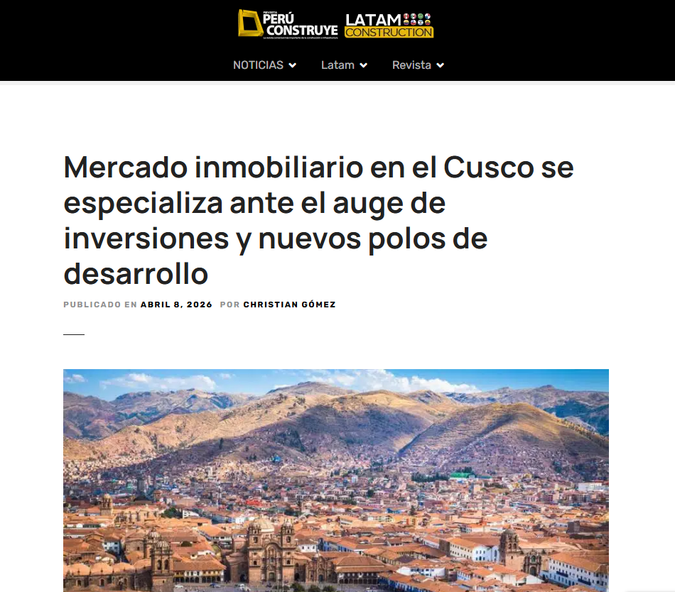 es una nota de blog de Perú construye donde habala del mercado inmobiliario en cusco